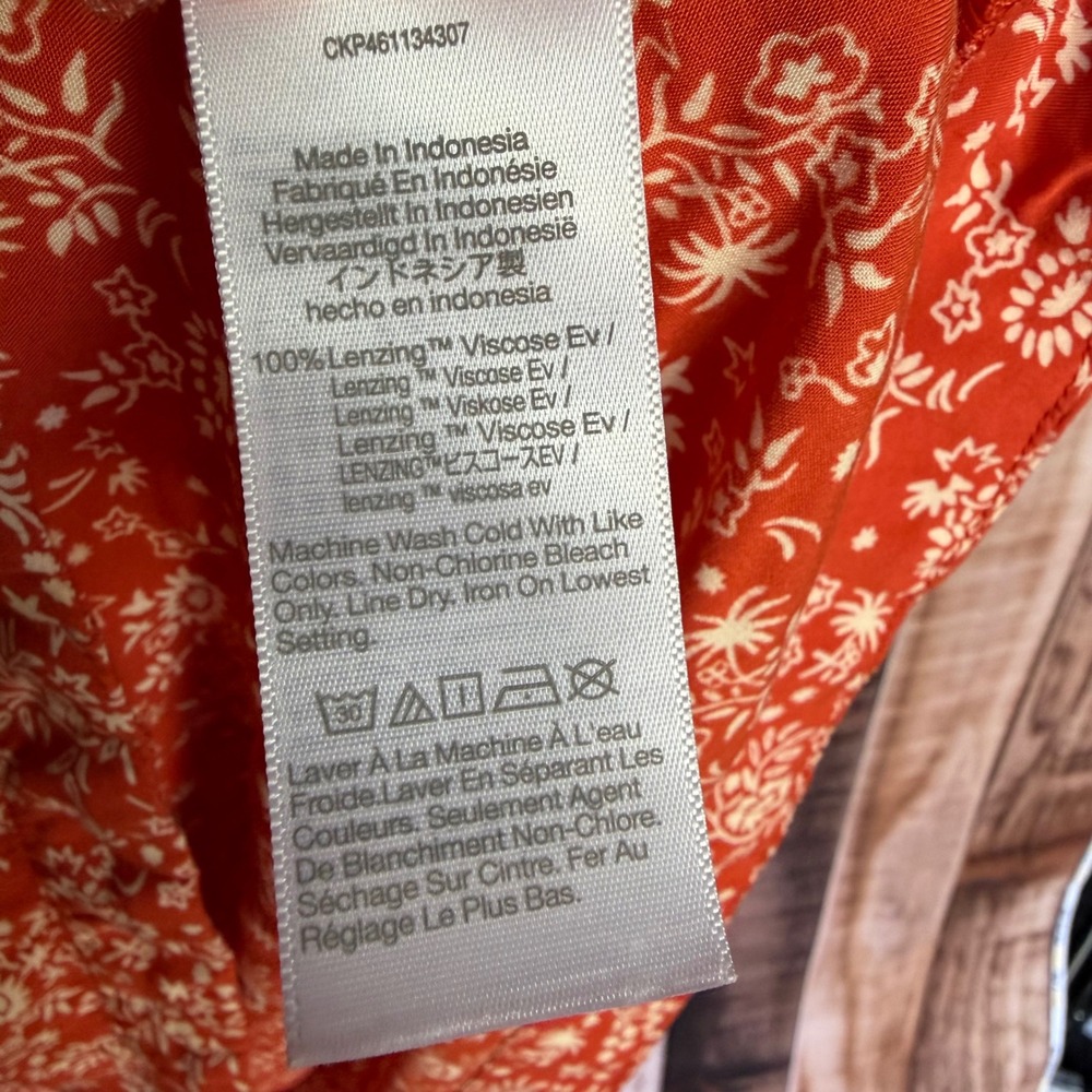 Madewell Orange Floral Midi Dress - Picture 9 of 9